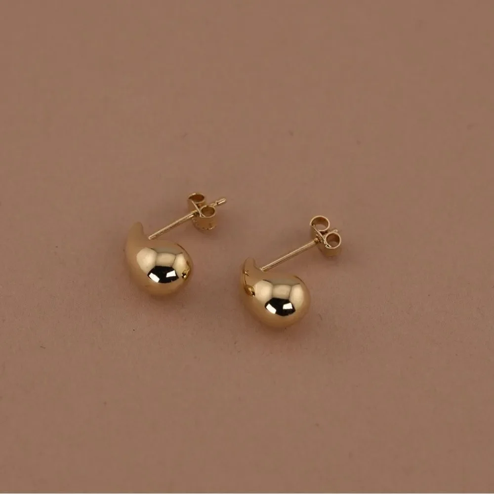 14k Real Gold Teardrop Earrings | Birthday Gift | Essential Fashion Jewelry |